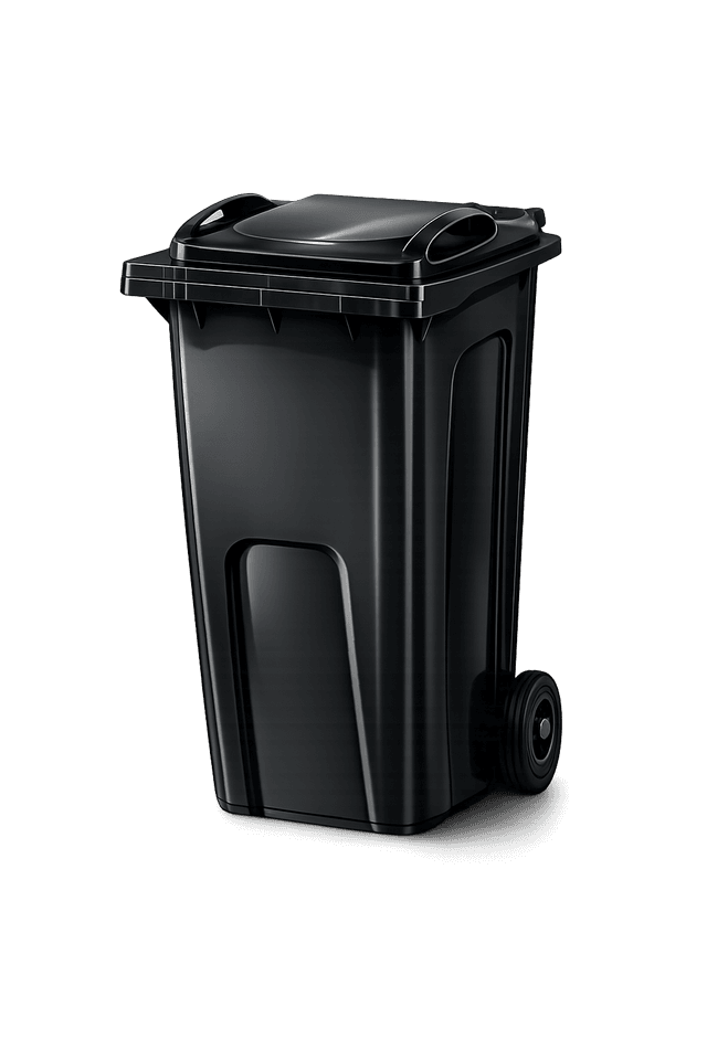 Black wheelie bin